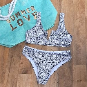 NWOT,Black & white print Swim Bikini